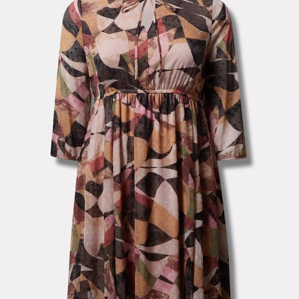 Torrid Mini Clip Dot Front Keyhole Dress Sz 1